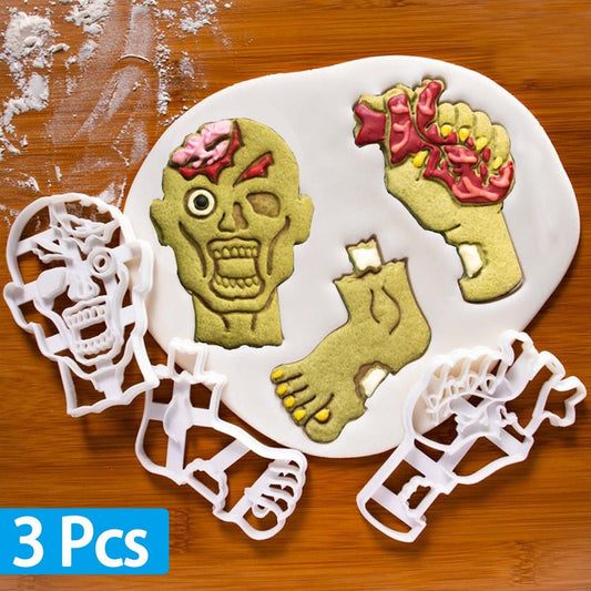 Lot de 3 emporte-pièces imprimés 3D Zombie - Emporte Piece