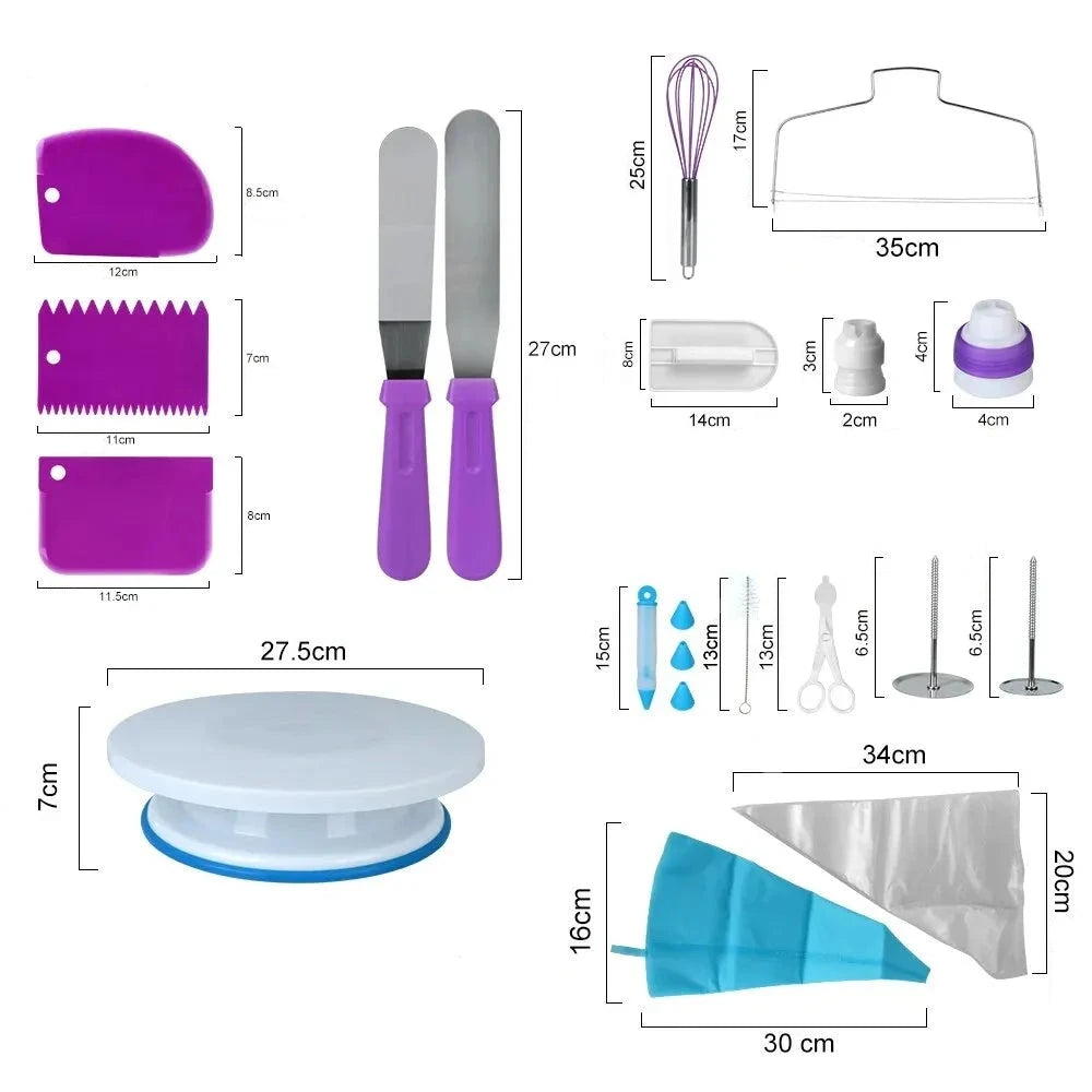 Kit décoration gâteaux 137 pièces Dimensions