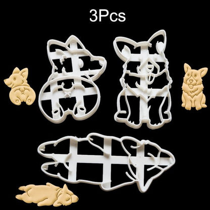 Lot de 3 emporte-pièces imprimés 3D Chien Corgi - Emporte Piece