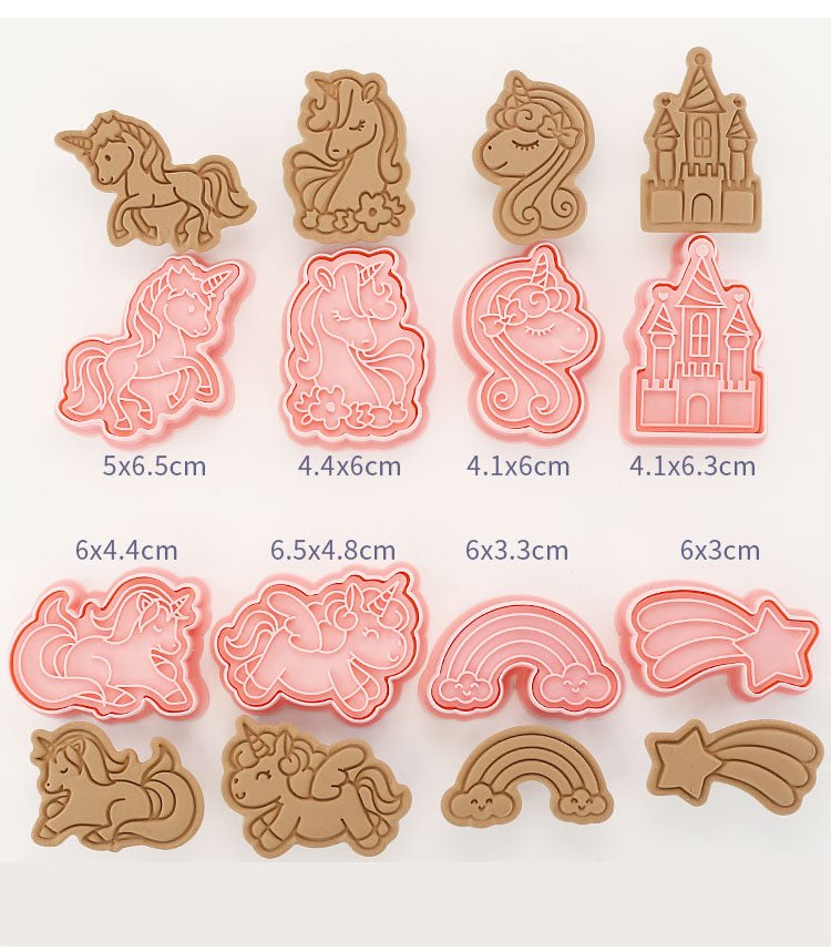 Lot de 8 emporte-pièces relief Licorne et Arc-en-Ciel - Emporte Piece